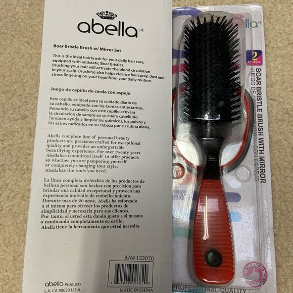 2 PC Bundle of Abella Hairbrush and Mirror Sets - Picture 2 of 2